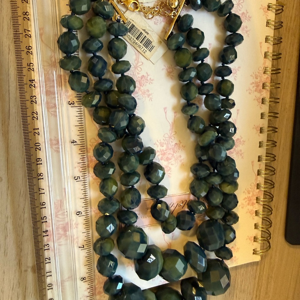 Kate Spade Give It A Swirl Royal Blue Green Beaded Statement Necklace WBRU4847 - Picture 8 of 9